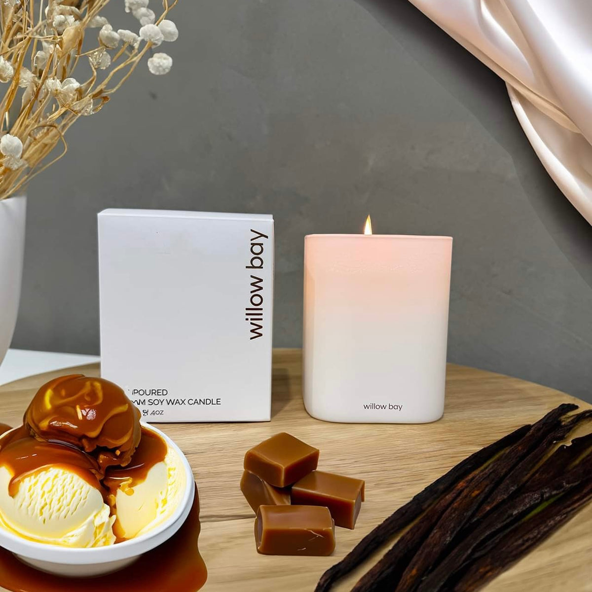Premium Soy Candle - Vanilla Caramel Swirl-Willow Bay Australia