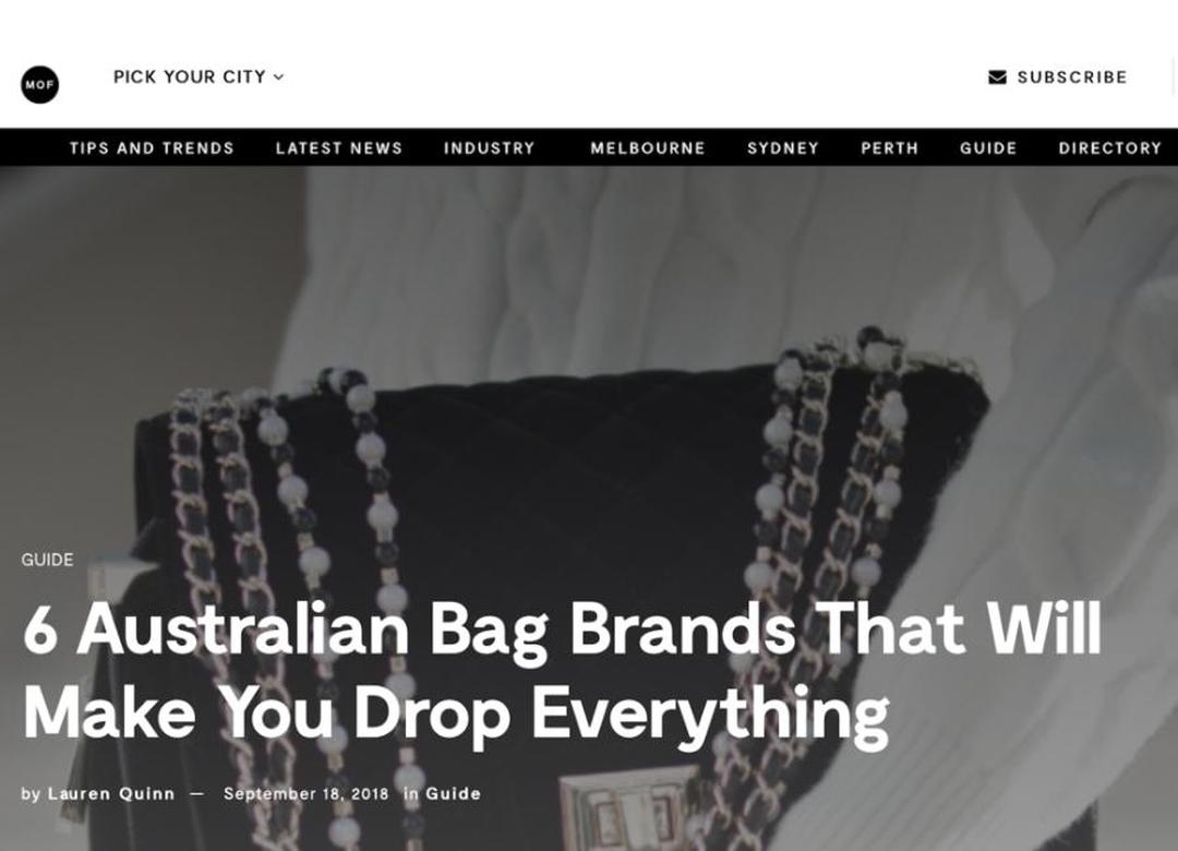 MADE OF FASHION - 6 AUSTRALIAN HANDBAGS THAT WILL MAKE YOU DROP EVERYTHING - 21ST JAN 2019