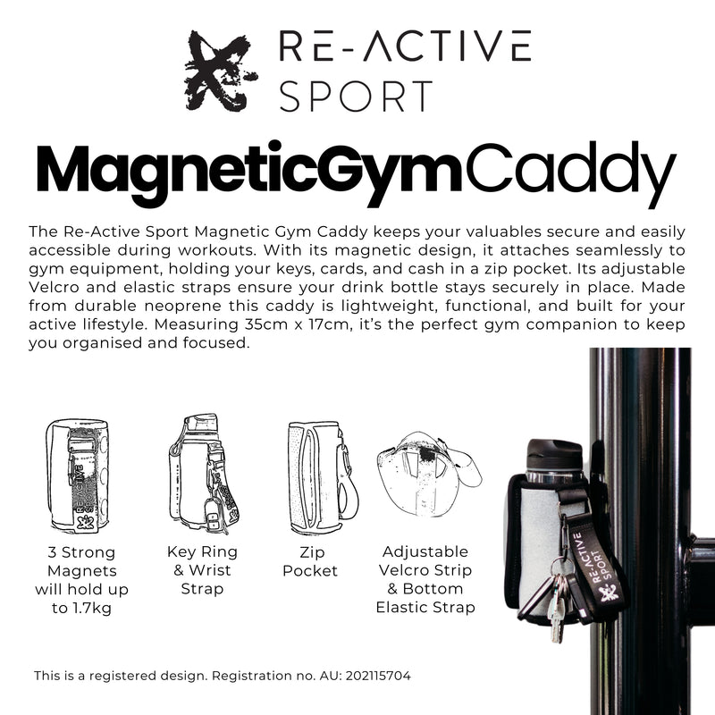 RE-ACTIVE SPORT Magnetic Gym Caddy - BURGUNDY