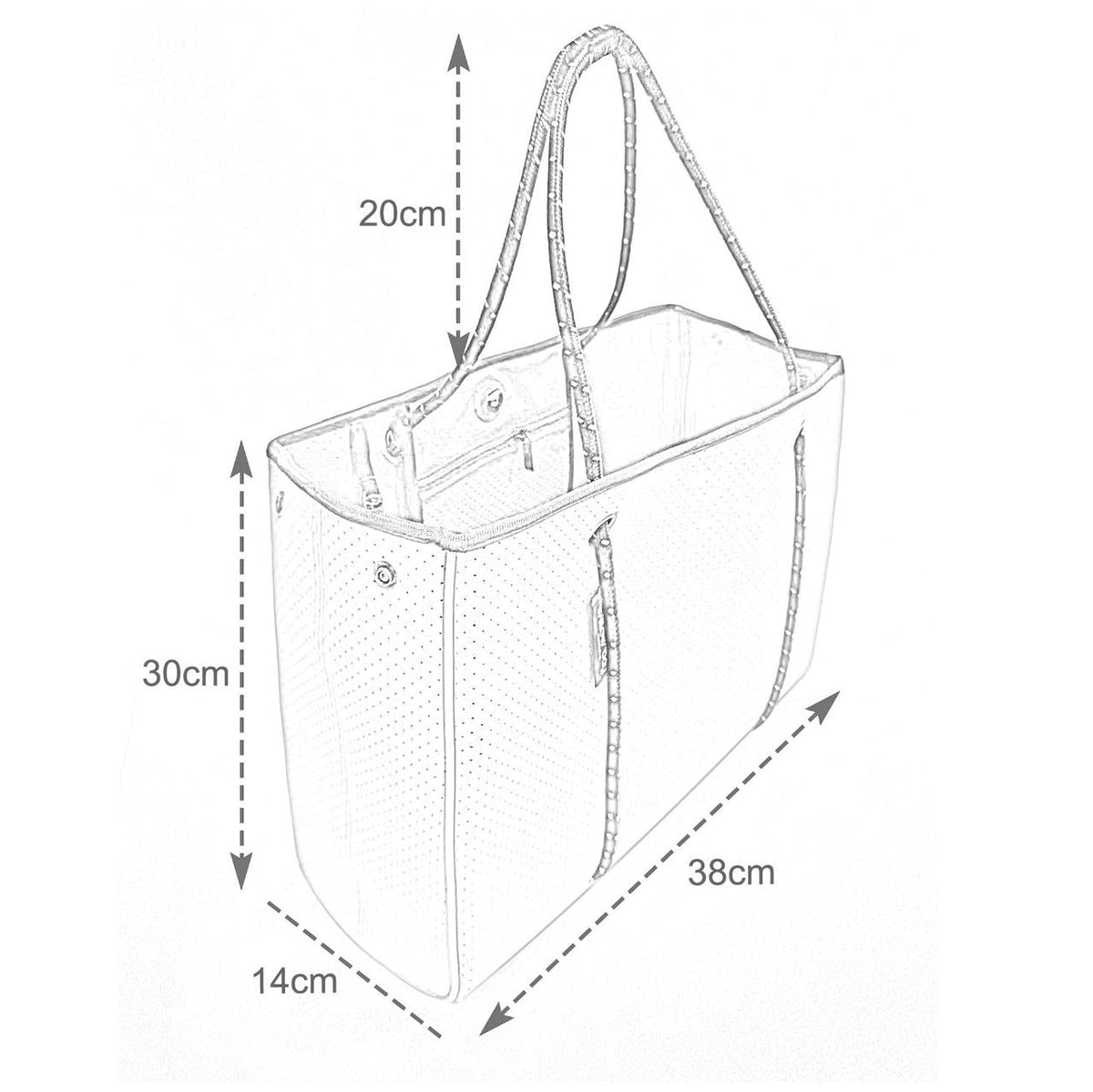 DAYDREAMER Neoprene Tote Bag with Closure - NAVY/WHITE-Neoprene-Willow Bay Australia