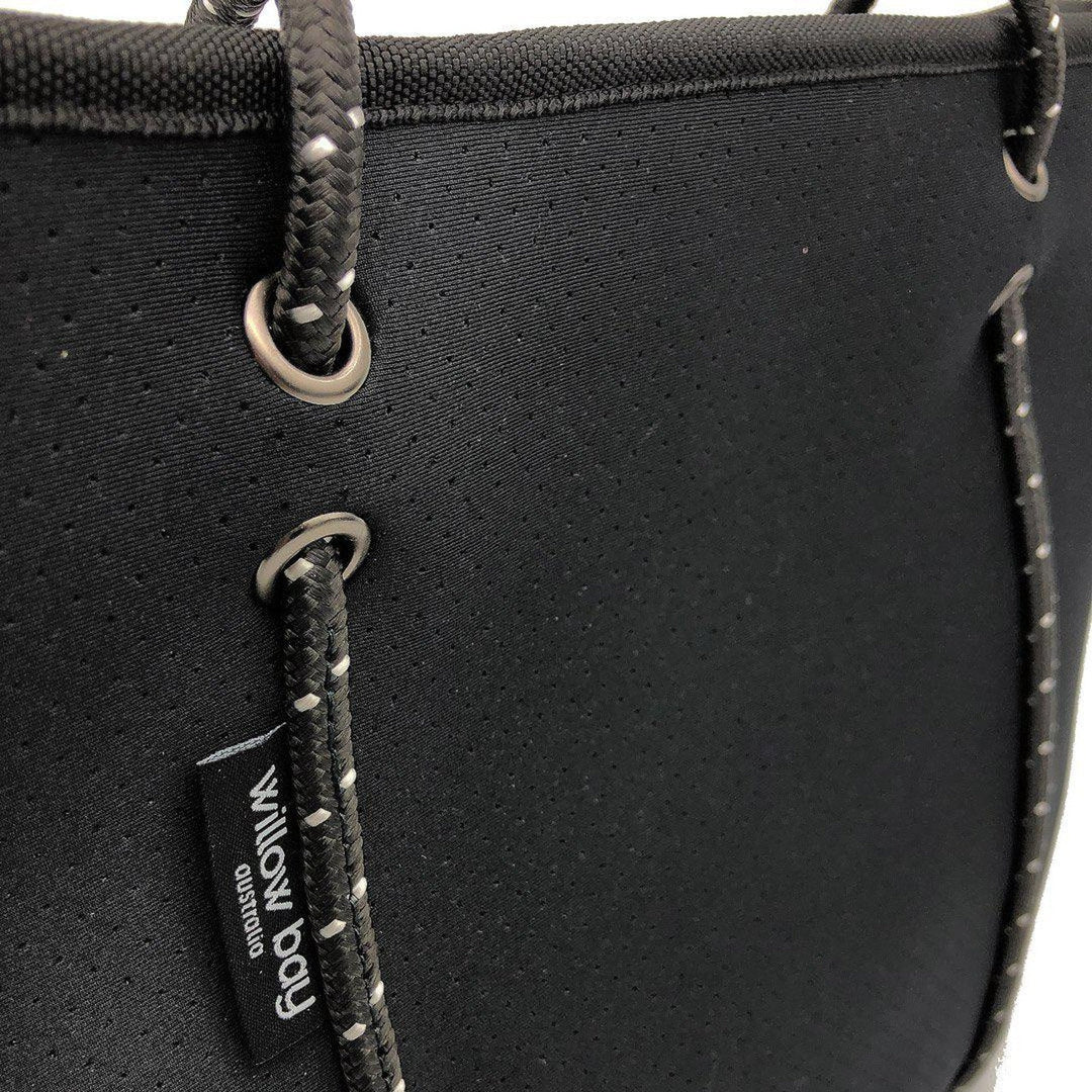 BOUTIQUE Neoprene Tote Bag With Zip - BLACK-BOUTIQUE Neoprene Tote Bag With Zip - BLACK - Willow Bay -Offering gorgeous chic style & functionality, our black Boutique Neoprene Tote bags are ideal for everyday use. Free shipping for AU & NZ. Shop Now!-neoprene bag-shopping bag-handbag-travel bag-washable-vegan bag-Willow Bay Australia