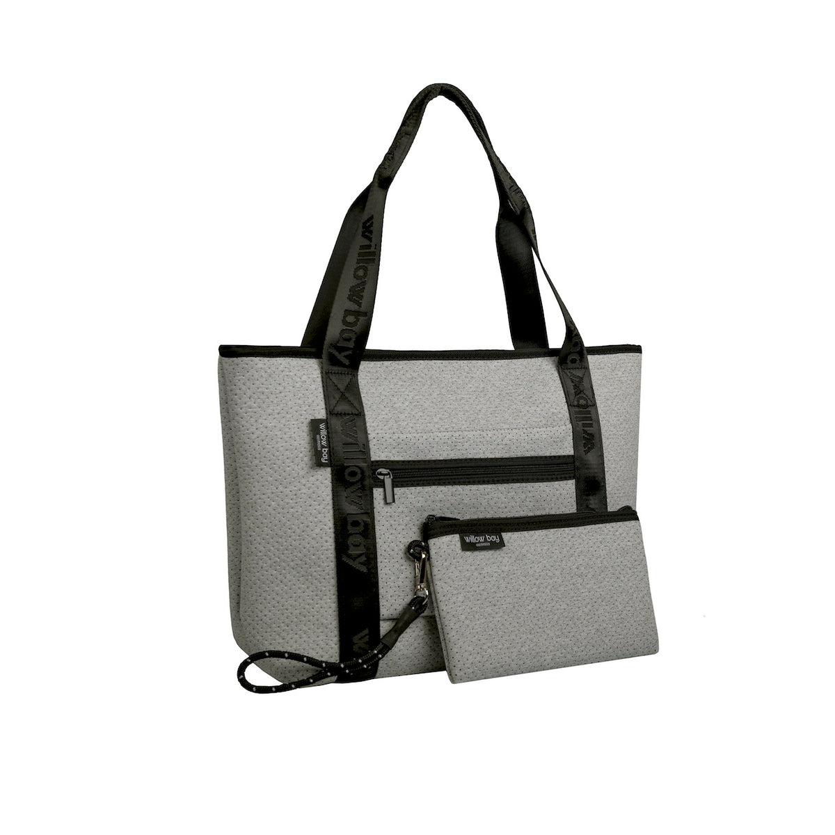 BOUTIQUE TRAVEL Neoprene Tote Bag With Zip (with luggage/trolley sleeve) - LIGHT MARLE