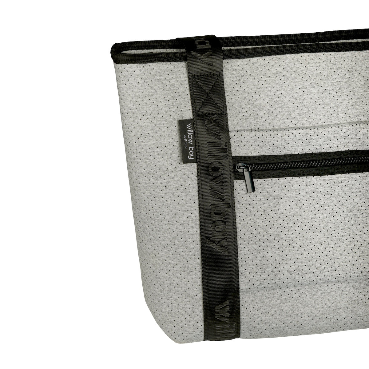 BOUTIQUE TRAVEL Neoprene Tote Bag With Zip (with luggage/trolley sleeve) - LIGHT MARLE