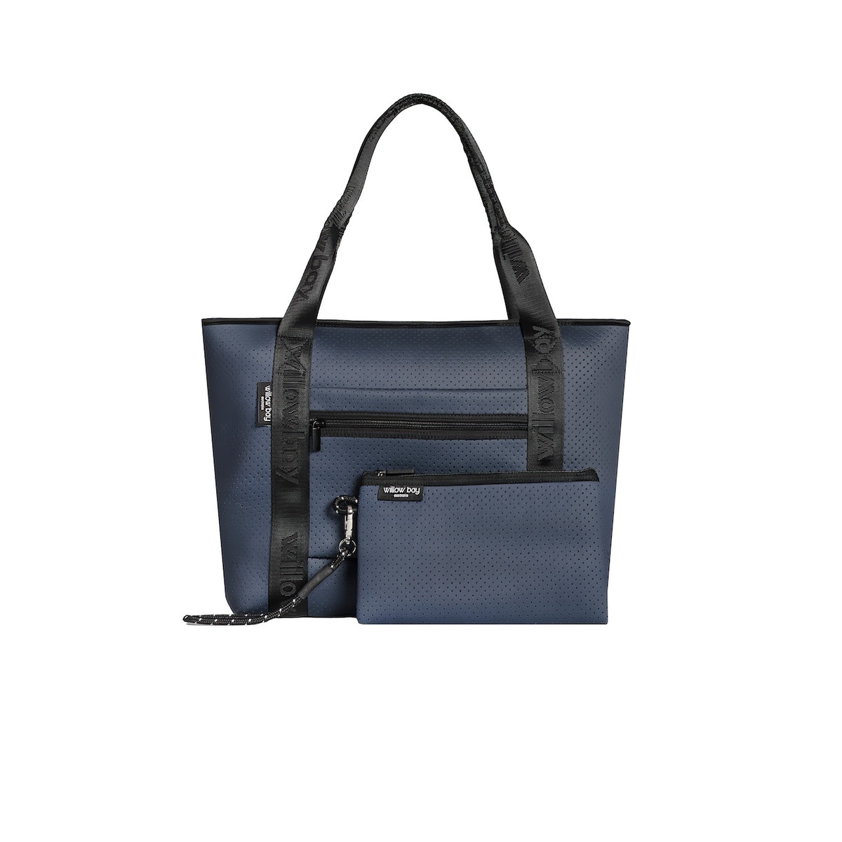 BOUTIQUE TRAVEL Neoprene Tote Bag With Zip (with luggage/trolley sleeve) - MIDNIGHT NAVY