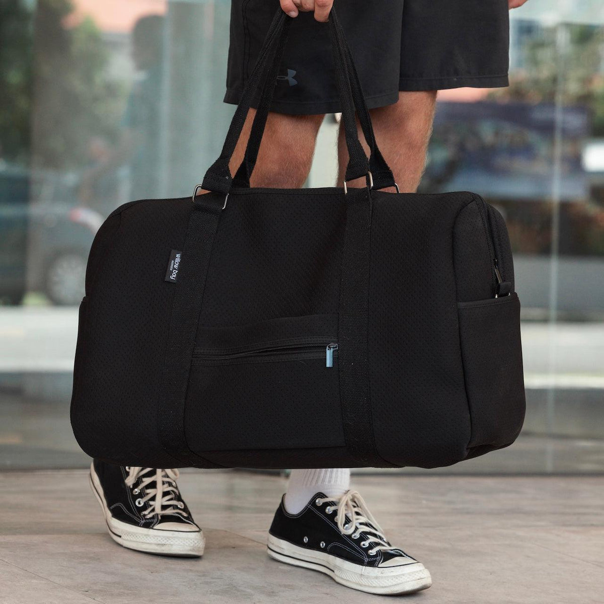 CABIN BAG - BLACK-travel bag-washable travel bag-overnight getaway-qantas-airline bag-sports bag-neoprene bag-Willow Bay Australia