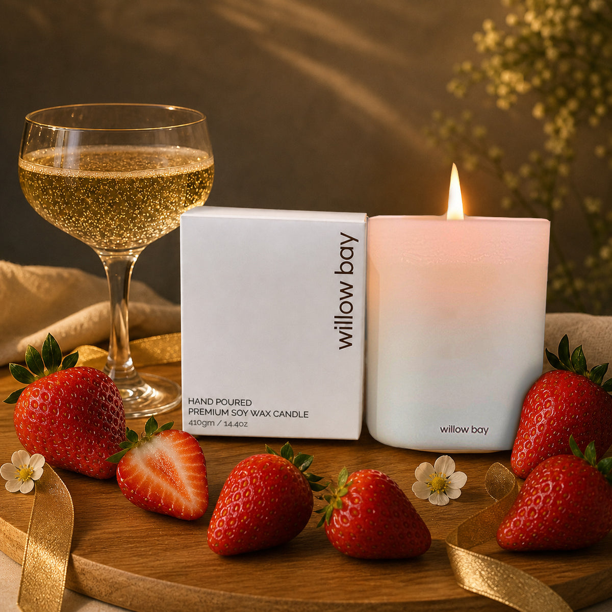 Premium Soy Candle  - Champagne and Strawberries