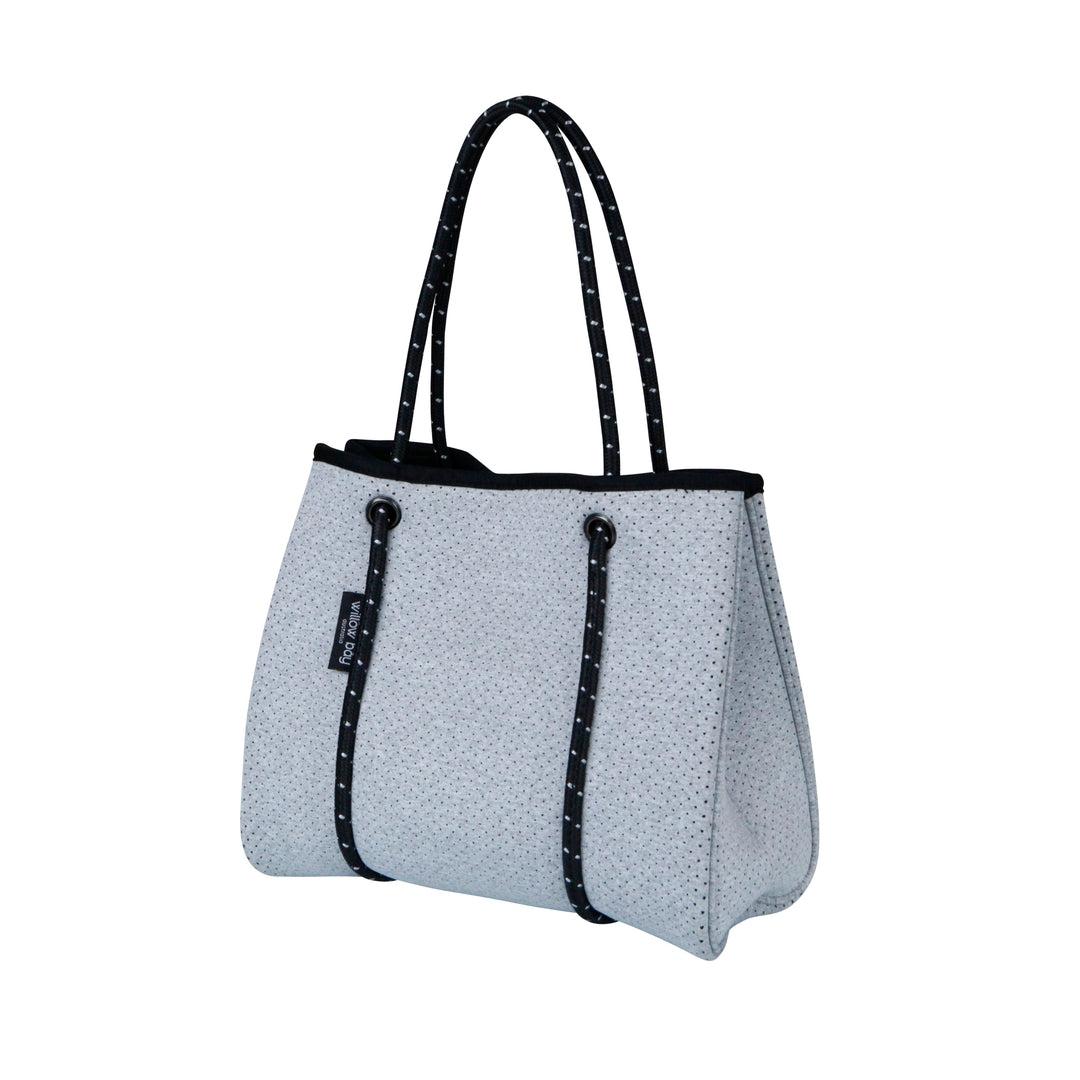 DAYDREAMER MINI Neoprene Tote with Closure - LIGHT MARLE-neoprene bag-shopping bag-handbag-travel bag-washable-vegan bag-Willow Bay Australia