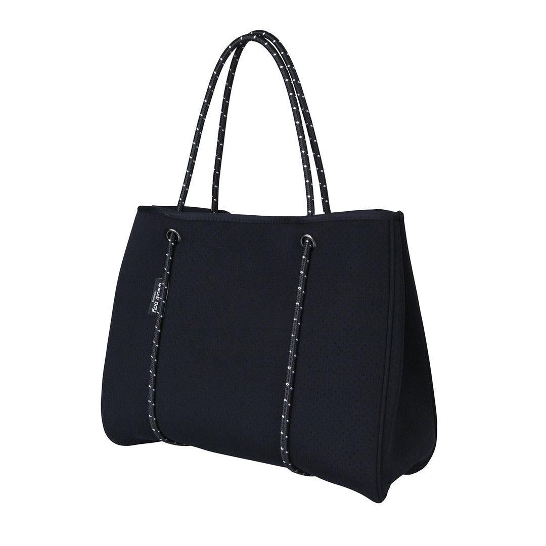 DAYDREAMER Neoprene Tote Bag With Closure - BLACK-DAYDREAMER Neoprene Tote Bag With Closure - BLACK - Willow Bay-Stunning, stylish and functional, our black daydreamer neoprene tote bags are perfect for everyday use. Free shipping for AU & NZ. Shop Now!

-neoprene bag-shopping bag-handbag-travel bag-washable-vegan bag-Willow Bay Australia