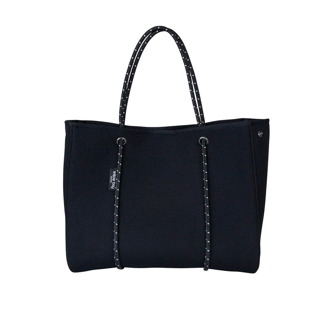 DAYDREAMER Neoprene Tote Bag With Closure - BLACK-DAYDREAMER Neoprene Tote Bag With Closure - BLACK - Willow Bay-Stunning, stylish and functional, our black daydreamer neoprene tote bags are perfect for everyday use. Free shipping for AU & NZ. Shop Now!

-neoprene bag-shopping bag-handbag-travel bag-washable-vegan bag-Willow Bay Australia