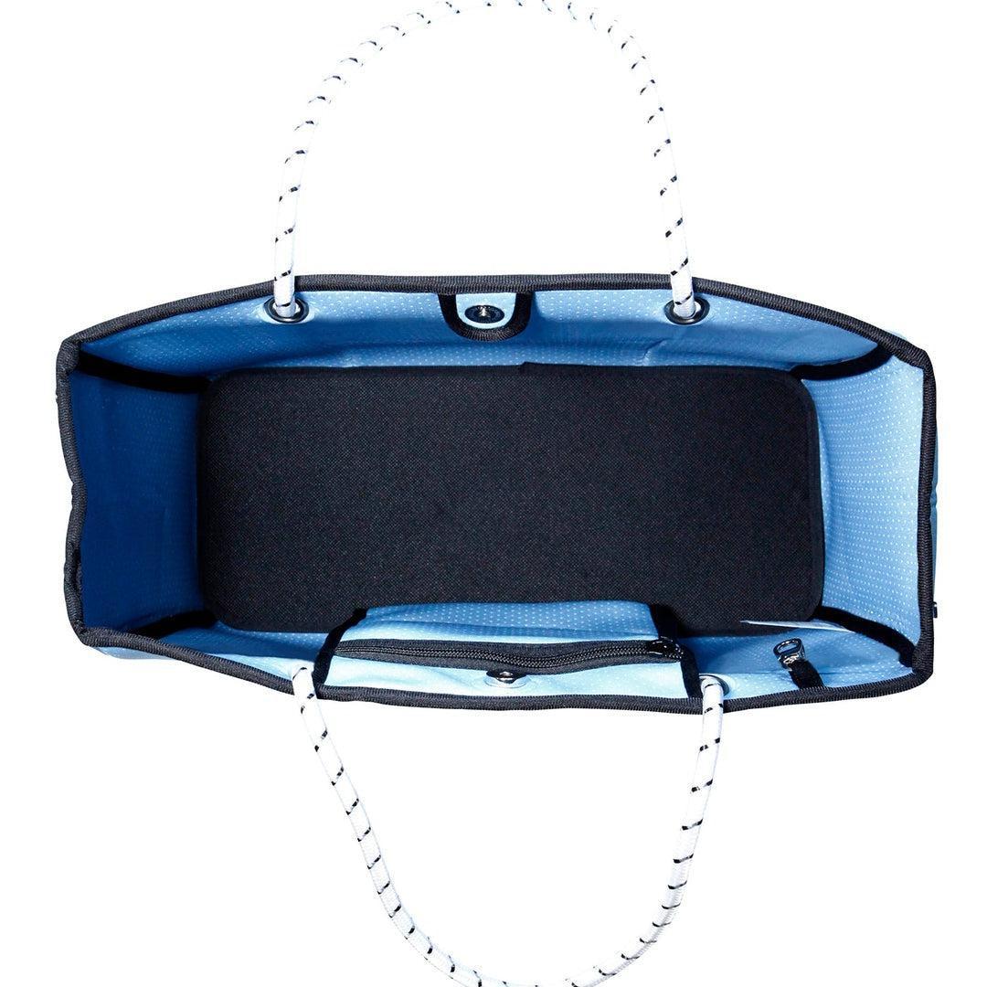 DAYDREAMER Neoprene Tote Bag with Closure - SKY BLUE-neoprene bag-shopping bag-handbag-travel bag-washable-vegan bag-Willow Bay Australia