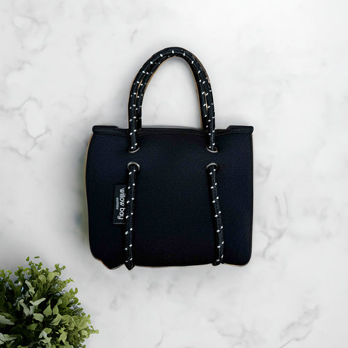 Micro Zip Tote - Black-Zip Tote-Willow Bay Australia