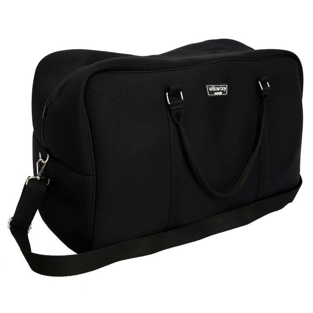 WEEKENDER Neoprene Bag - BLACK-neoprene bag-travel bag-overnight stay-getaway-sports bag-washable travel bag-Willow Bay Australia