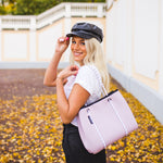 DAYDREAMER MINI Neoprene Tote Bag With Closure - SOFT LILAC-Tote Bag-Willow Bay Australia