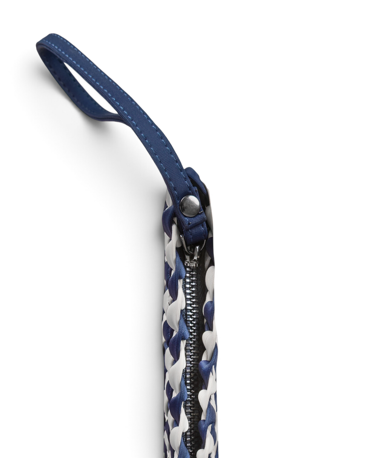 Woven Wanderer Clutch Bag - Navy & White