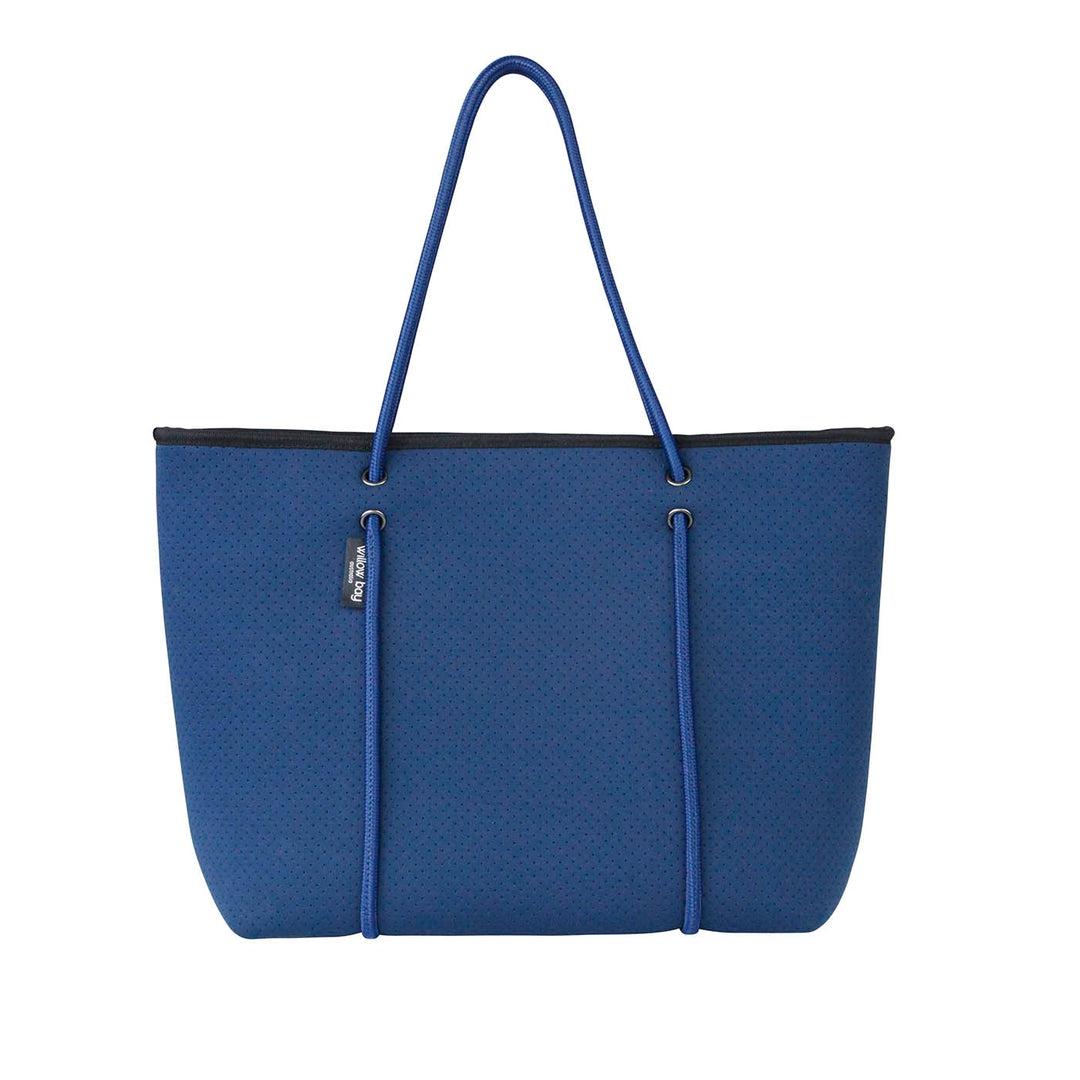 BOUTIQUE SIGNATURE Neoprene Tote Bag With Zip - Navy-BOUTIQUE Signature Neoprene Tote Bag With Zip - NAVY - Willow Bay -Offering gorgeous chic style & functionality, our navy Boutique Signature Neoprene Tote bags are ideal for everyday use. Free shipping for AU & NZ. Shop Now!-neoprene bag-shopping bag-handbag-travel bag-washable-vegan bag-Willow Bay Australia