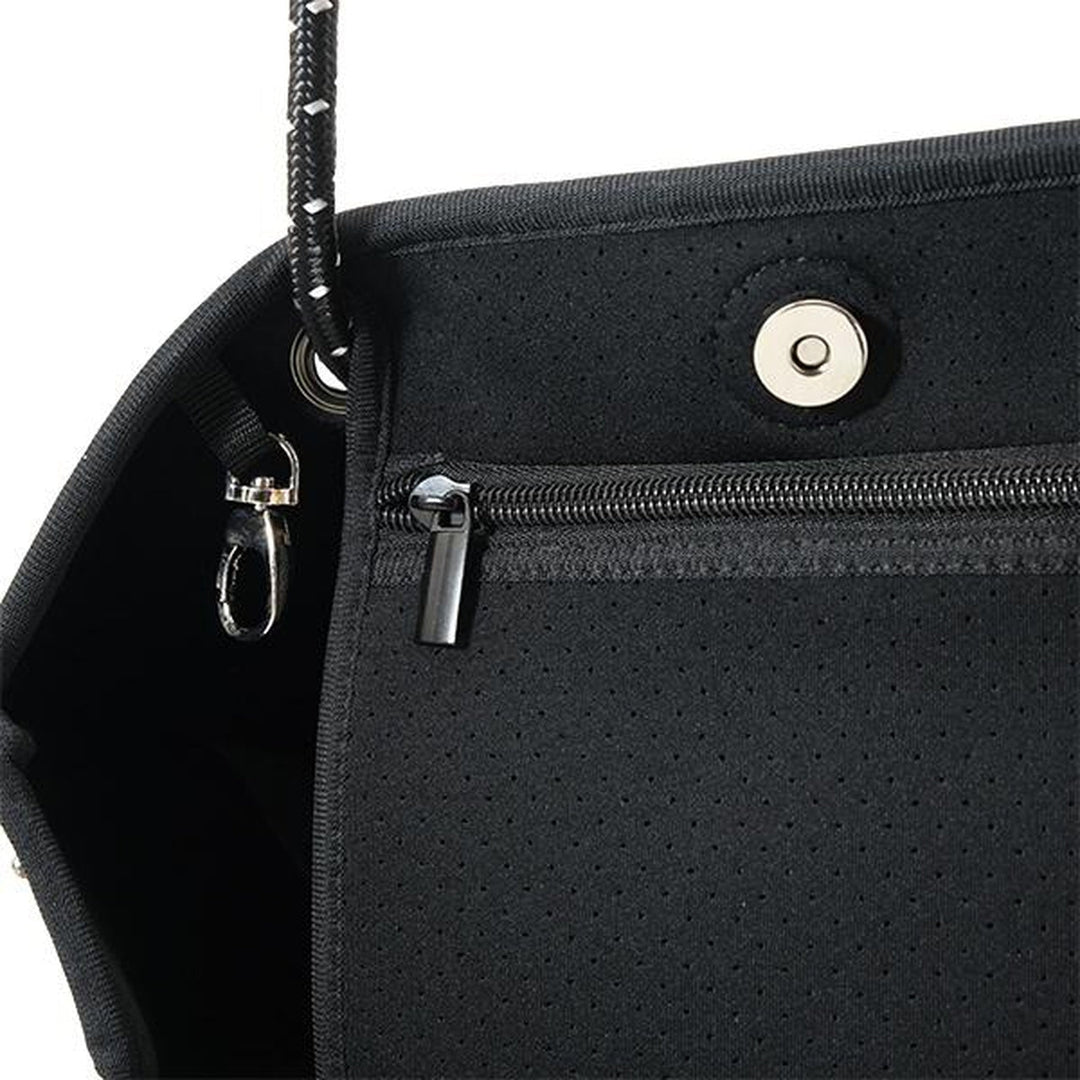 DAYDREAMER Neoprene Tote Bag With Closure - SAGE-neoprene bag-shopping bag-handbag-travel bag-washable-vegan bag-Willow Bay Australia