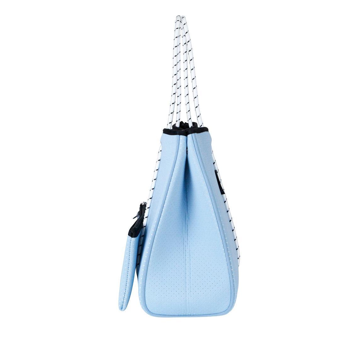 DAYDREAMER Neoprene Tote Bag with Closure - SKY BLUE-neoprene bag-shopping bag-handbag-travel bag-washable-vegan bag-Willow Bay Australia