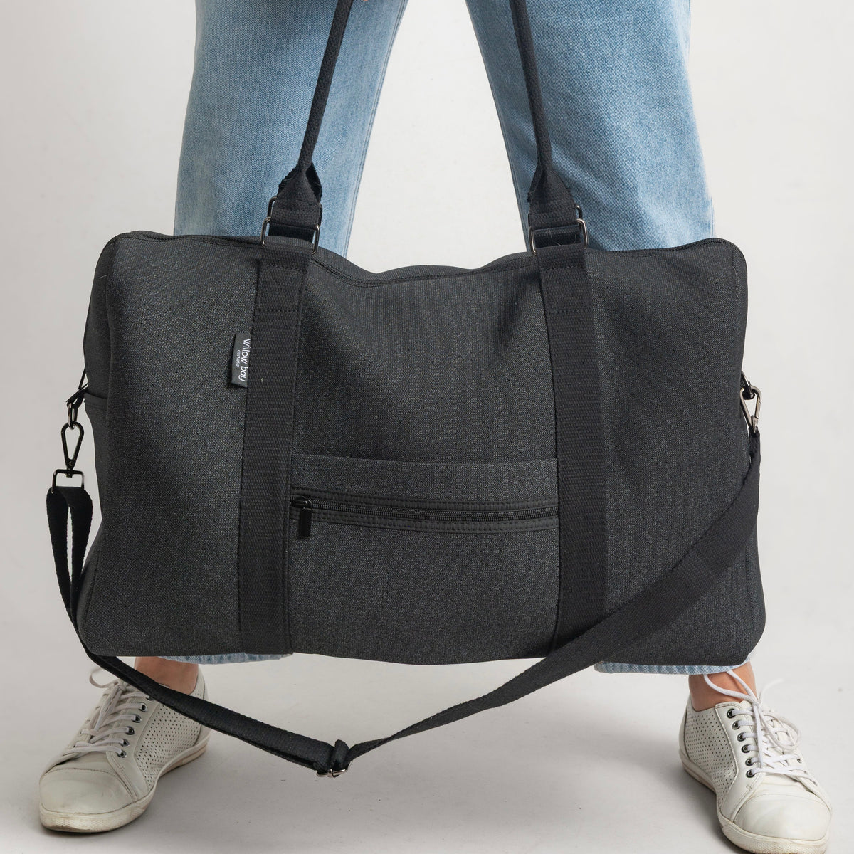 CABIN BAG Neoprene (with Luggage/Trolley Sleeve)  - BLACK DENIM