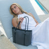 BOUTIQUE MINI Neoprene Tote Bag With Zip - CHARCOAL