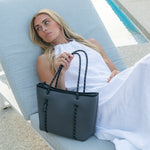 BOUTIQUE MINI Neoprene Tote Bag With Zip - CHARCOAL