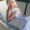 BOUTIQUE SIGNATURE Neoprene Tote Bag With Zip - Light Grey-Zip Tote-Willow Bay Australia