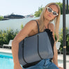 DAYDREAMER Neoprene Tote Bag With Closure - SLATE-Tote Bag-Willow Bay Australia