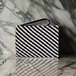 Woven Wanderer Clutch Bag - Navy/White-Neoprene-Willow Bay Australia