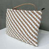 Woven Wanderer Clutch Bag - Beige/White