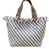 Woven Wanderer Crossbody Tote Bag - Beige/White-Willow Bay Australia